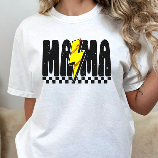 Mama (Softball Lightning Bolts) Full Color DTF Transfer