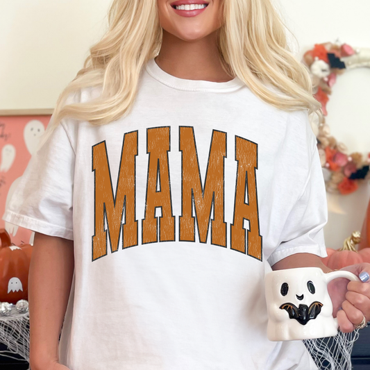 Distressed Burnt Orange Mama Full Color DTF Transfer