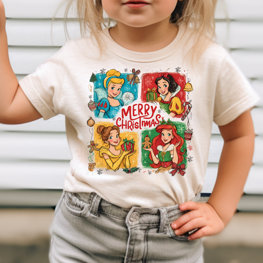 Merry Christmas (Princesses) Full Color DTF Transfer