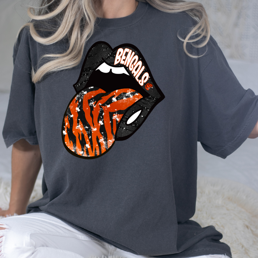 Glitter Tongue Bengals Football Full Color DTF Transfer