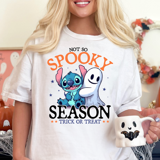 Not So Spooky Season (Stitch w/Ghost) Full Color DTF Transfer