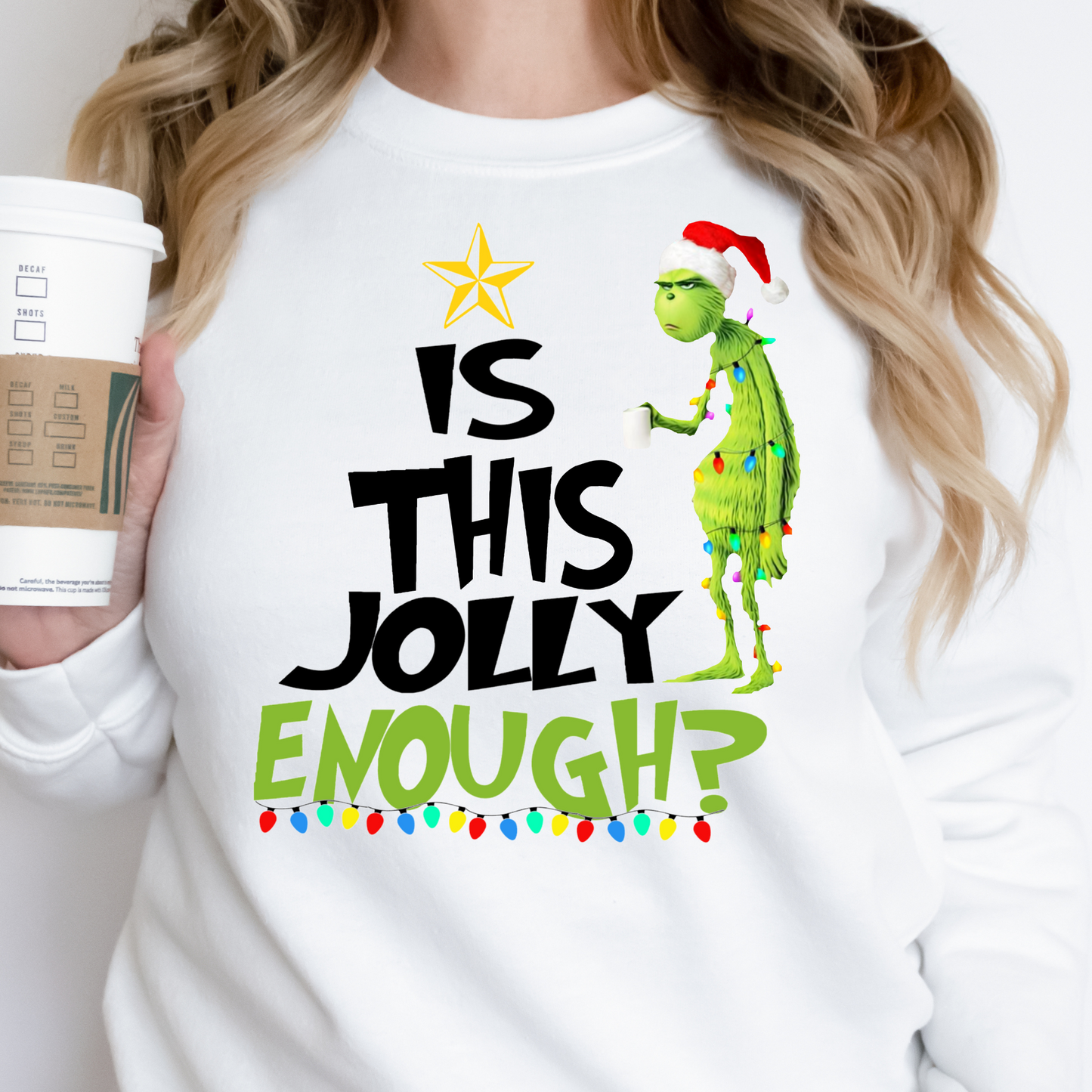 Is This Jolly Enough Grinch Full Color DTF Transfer