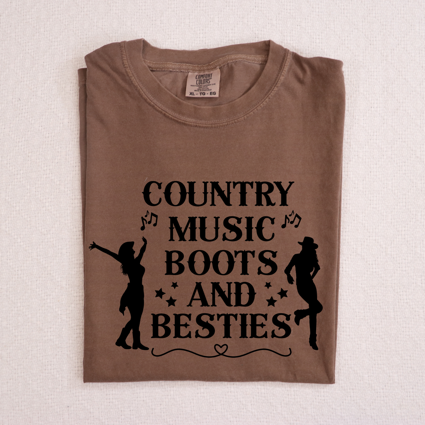 Country Music Boots and Besties Full Color DTF Transfer