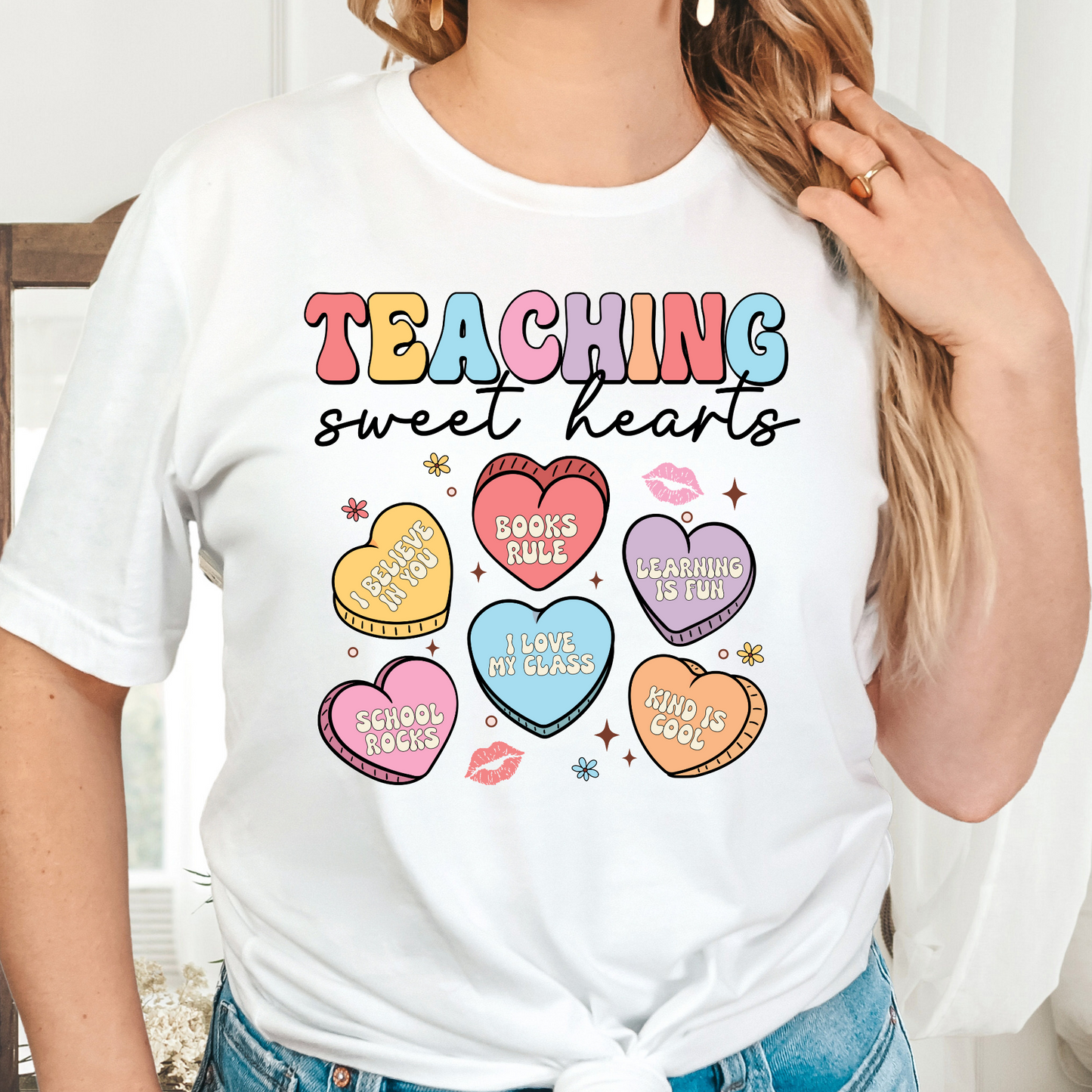 Teaching Sweet Hearts Full Color DTF Transfer