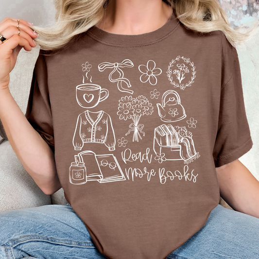 Read More Books Doodle Full Color DTF Transfer