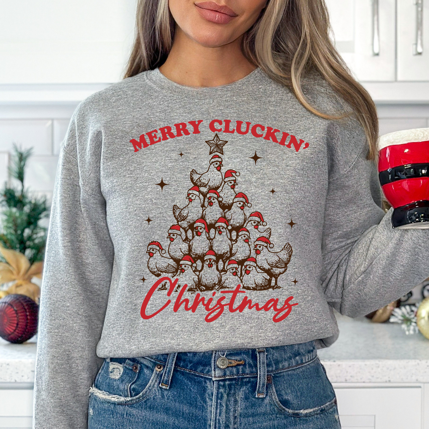 Merry Cluckin' Christmas Full Color DTF Transfer