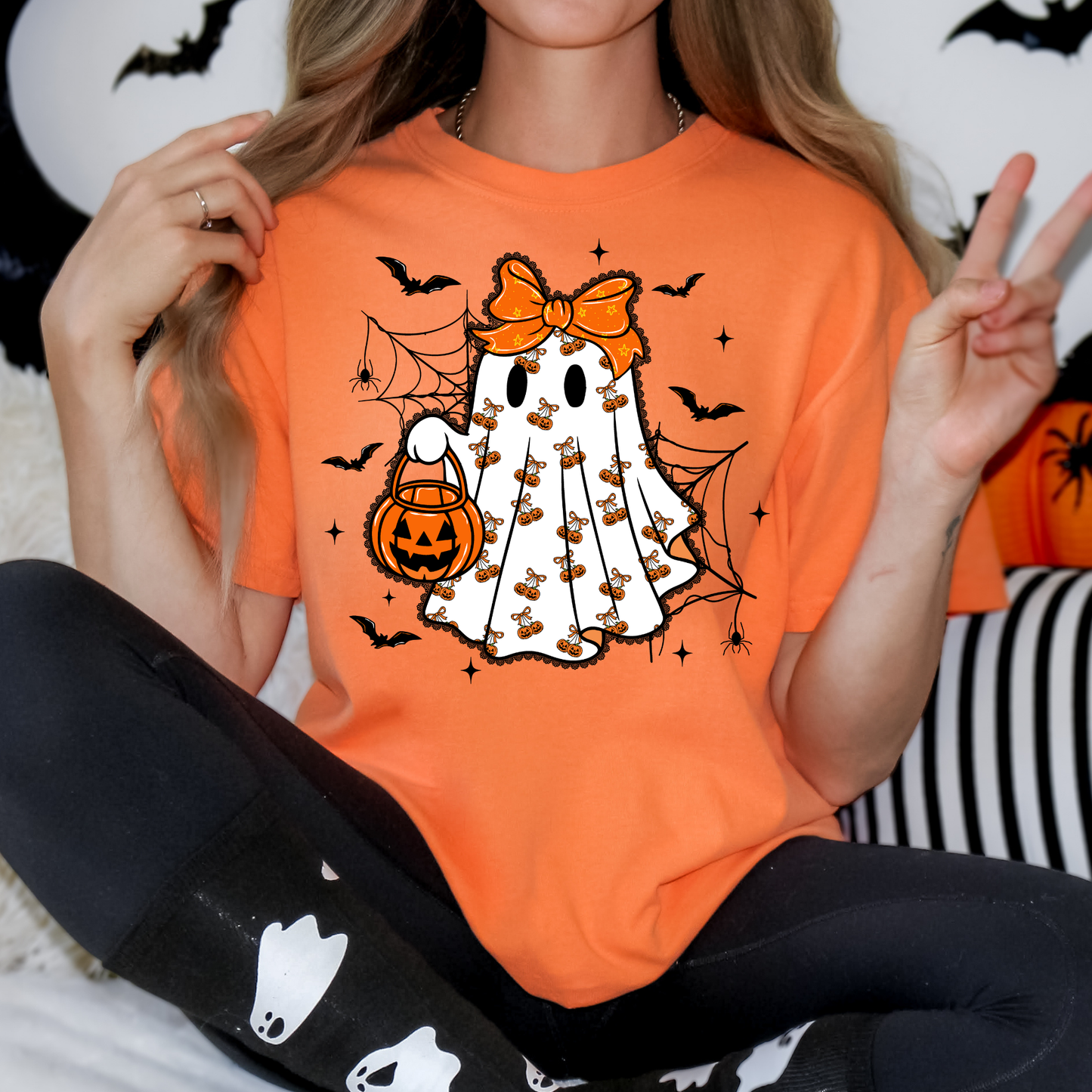 Cherry Pumpkin Ghost Full Color DTF Transfer