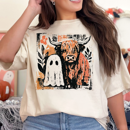 Distressed Ghost/Cow Full Color DTF Transfer