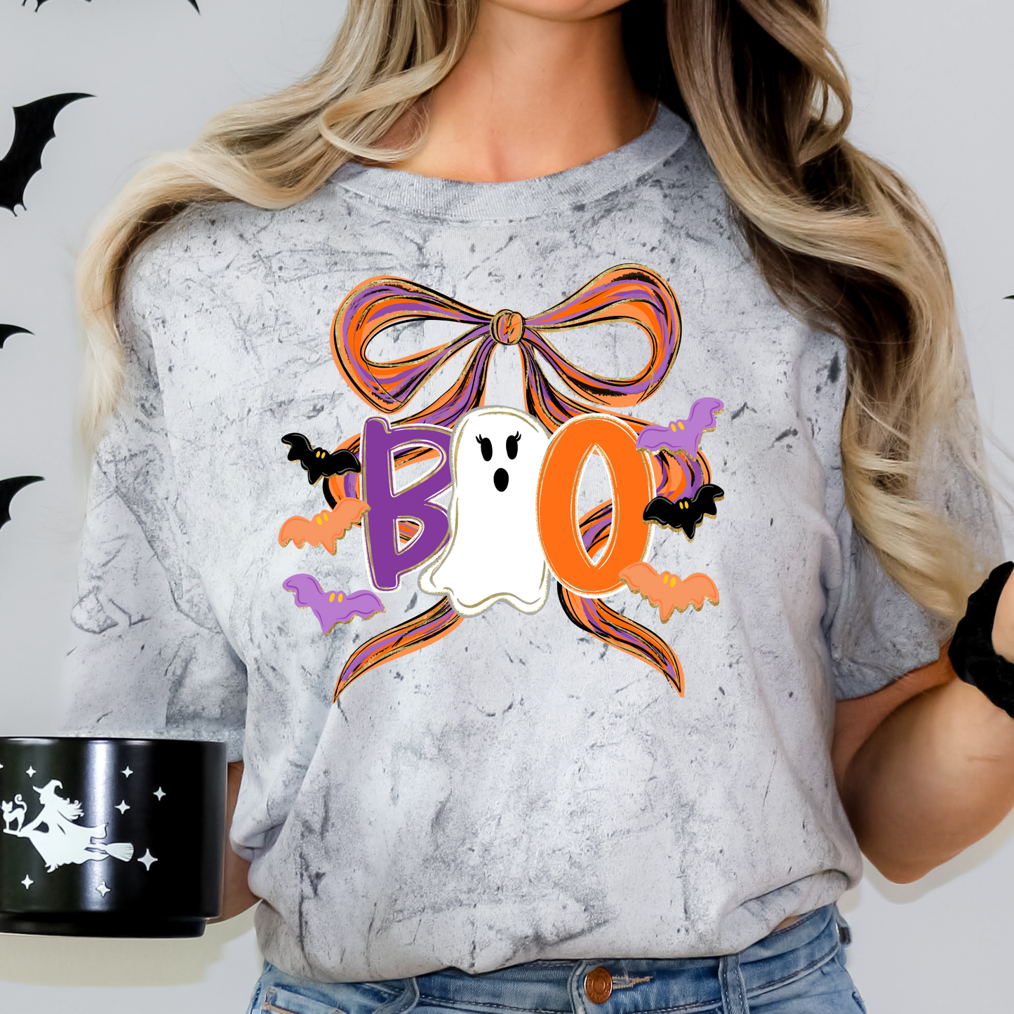 Halloween Bow Boo Full Color DTF Transfer