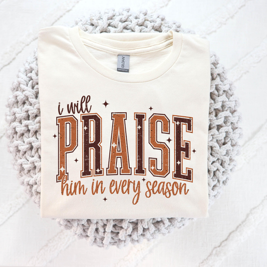 I Will Praise Him In Every Season Full Color DTF Transfer