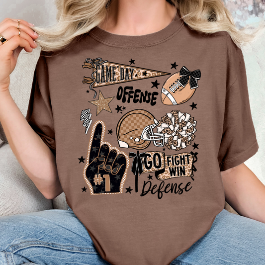 Football Icons Collage Full Color DTF Transfer