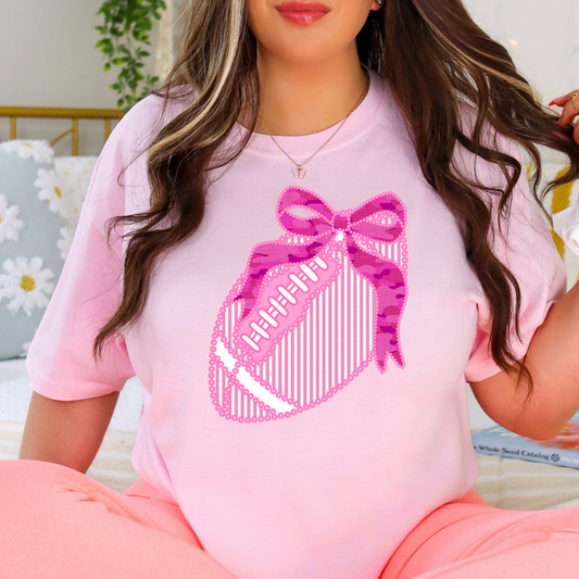 Lace Football Breast Cancer Awareness Full Color DTF Transfer