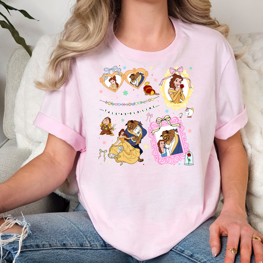Princess Collage w/ Icons (Belle) Full Color DTF Transfer