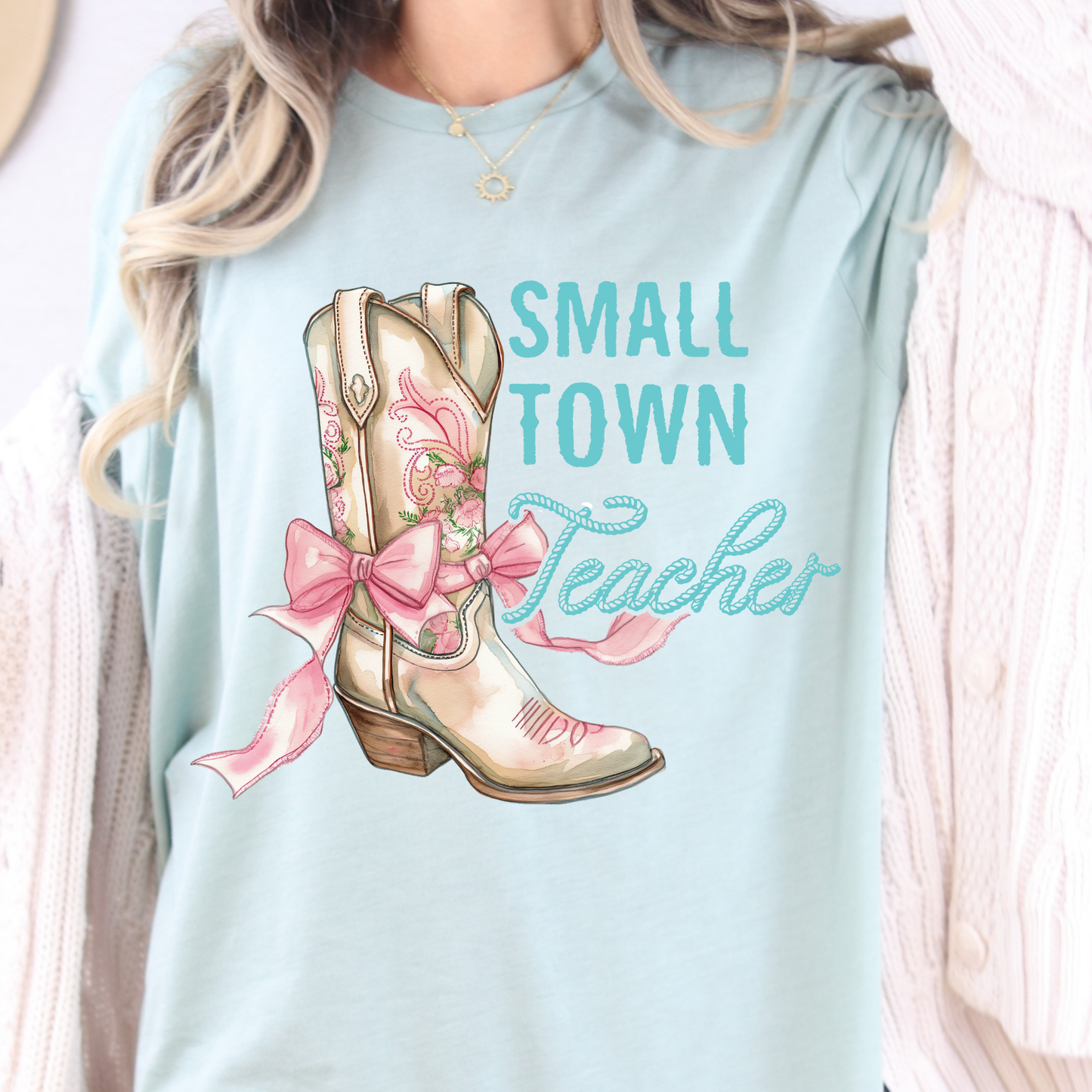 Small Town Teacher (Boot) Full Color DTF Transfer