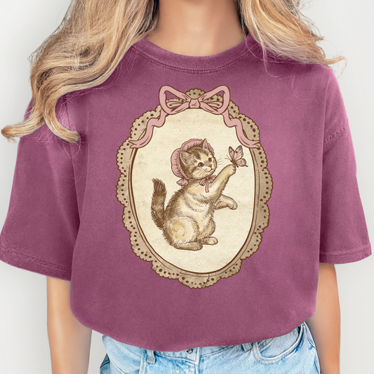 Vintage Cat Frame Full Color DTF Transfer