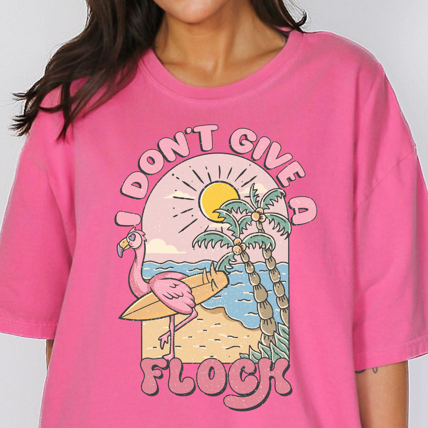 I Don't Give A Flock (Flamingo) Full Color DTF Transfer