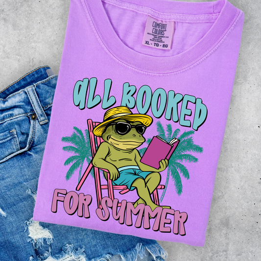 All Booked For Summer (Frog) Full Color DTF Transfer