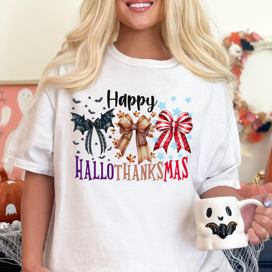 Happy Hallothanksmas Full Color DTF Transfer