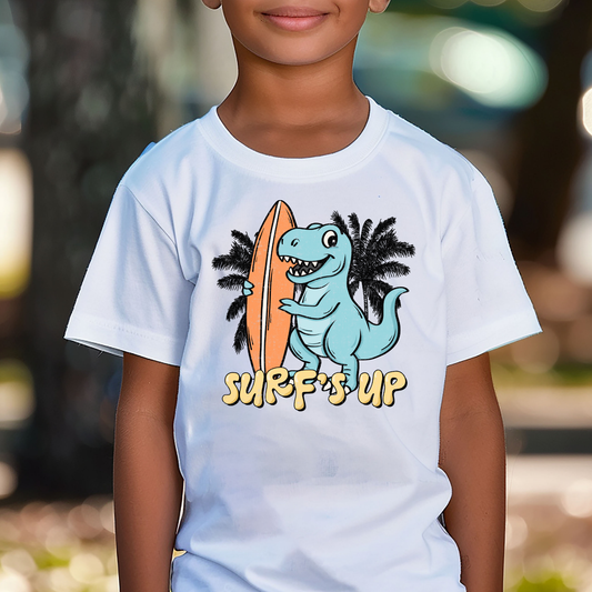 Surfs Up (Dinosaur) Full Color DTF Transfer
