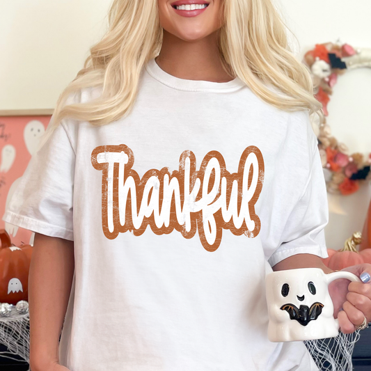 Distressed Thankful Full Color DTF Transfer