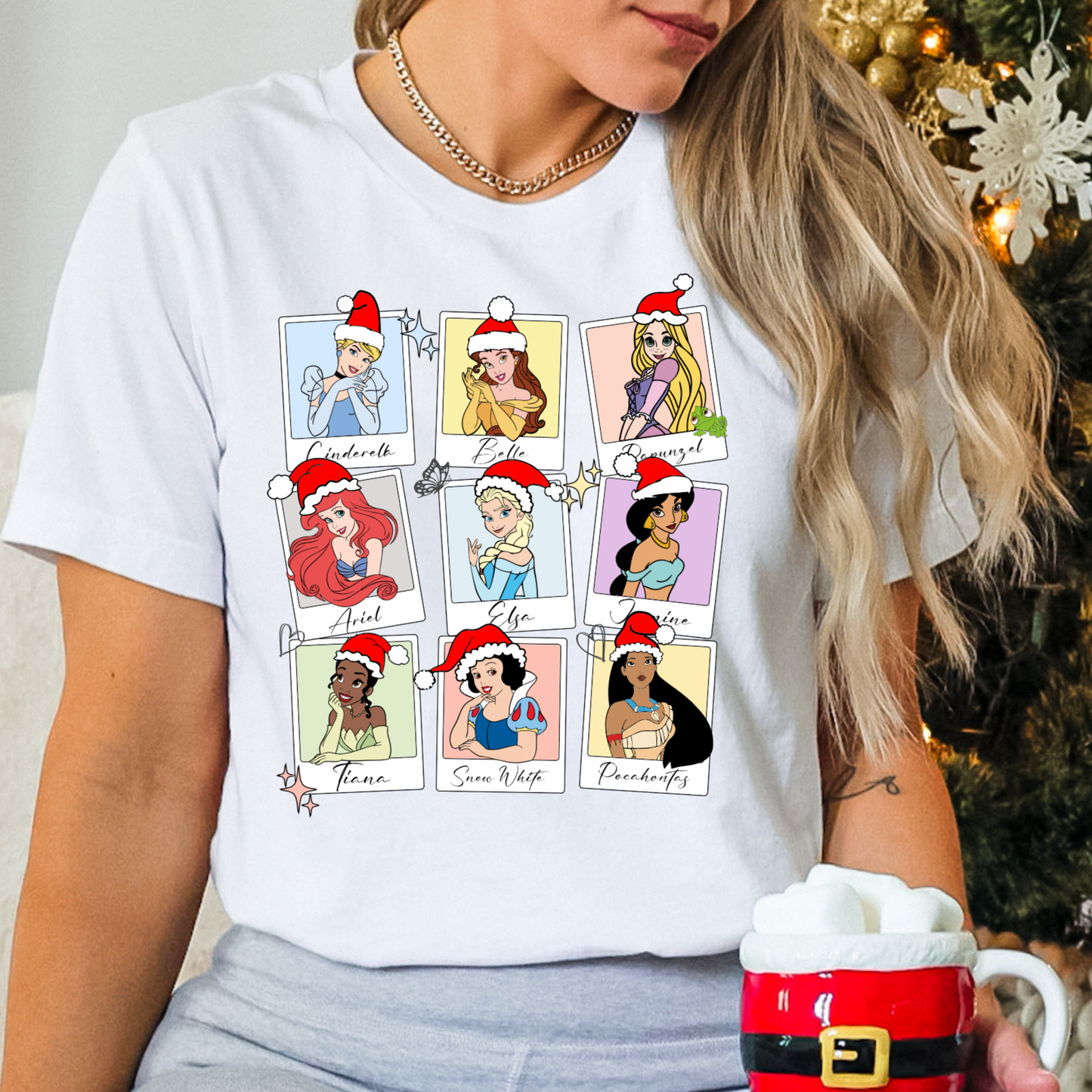 Christmas Princess Polaroids Full Color DTF Transfer