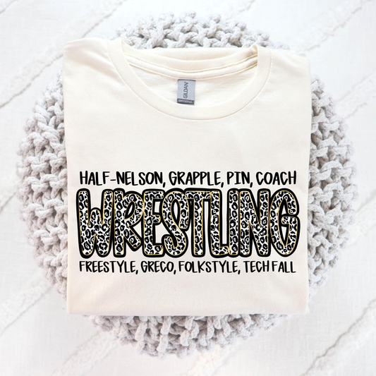 Wrestling Leopard Full Color DTF Transfer