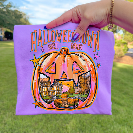 Halloweentown Sketch Pumpkin Full Color DTF Transfer