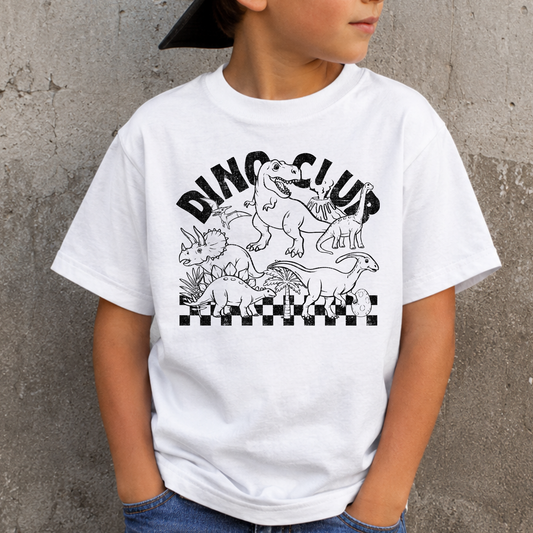 Dinosaur (Checkered Border) Full Color DTF Transfer
