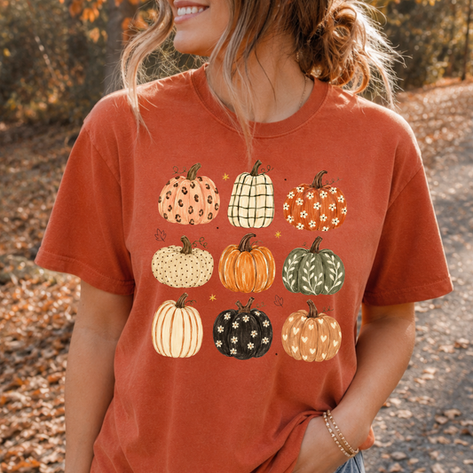 Pumpkin Grid Full Color DTF Transfer