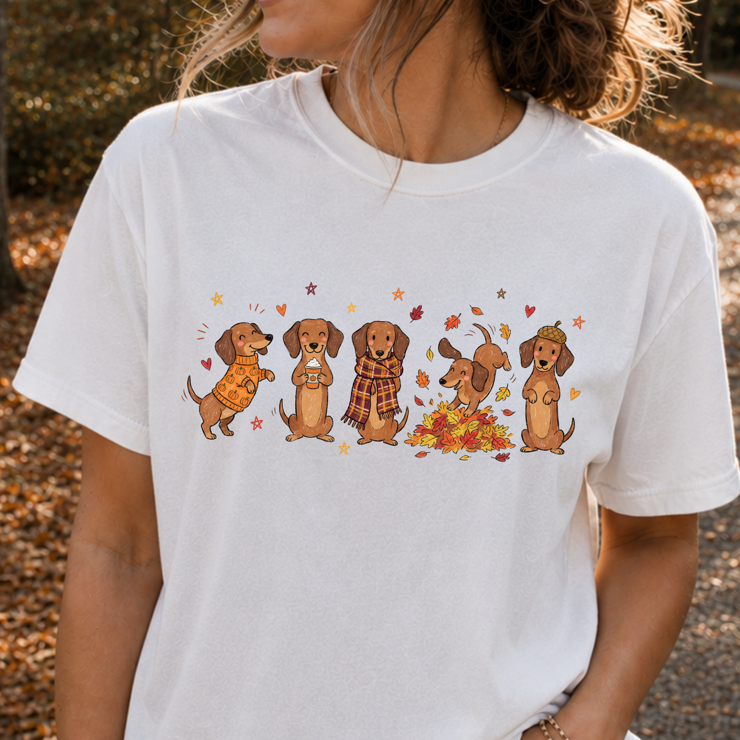 Fall Dachshund Full Color DTF Transfer