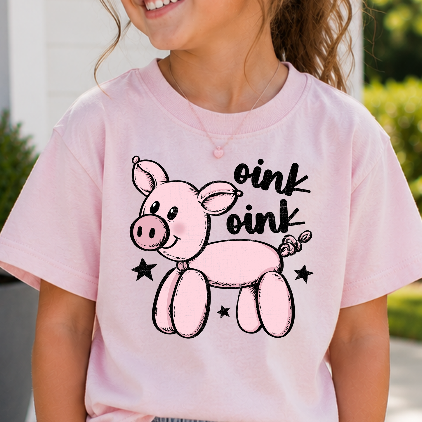 Pig Balloon Animal (Oink) Full Color DTF Transfer