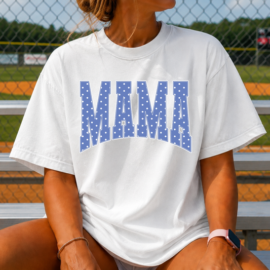Mama (Blue Polka Dot) Full Color DTF Transfer