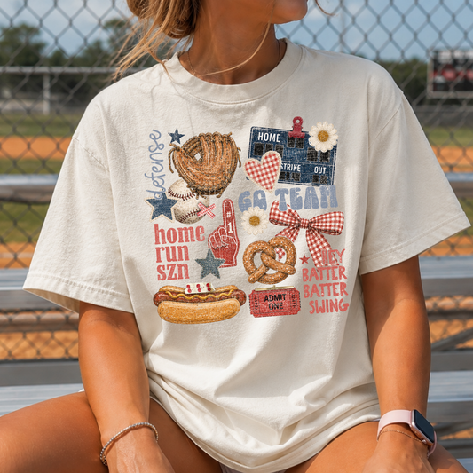 Vintage Baseball Collage Full Color DTF Transfer