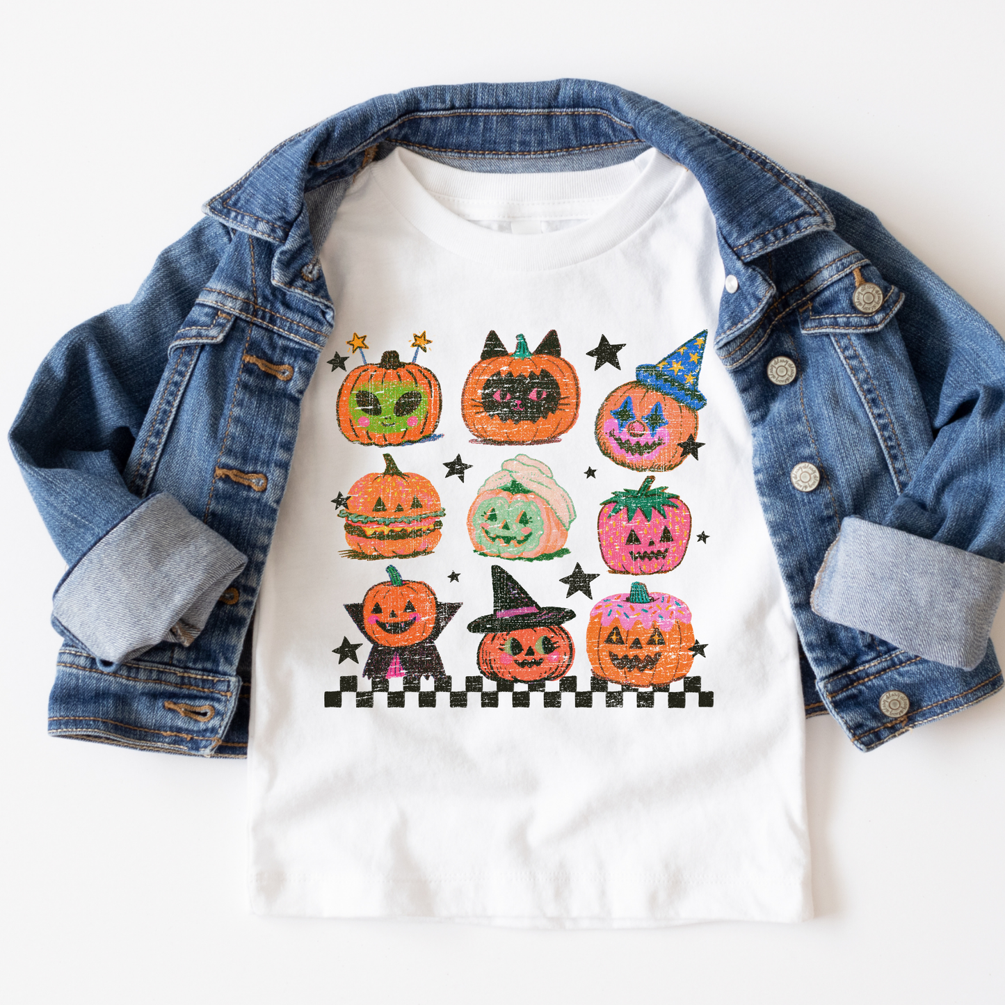 Pumpkin Faces Grid Full Color DTF Transfer