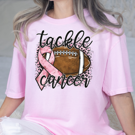 Tackle Cancer (Football) Breast Cancer Awareness Full Color DTF Transfer