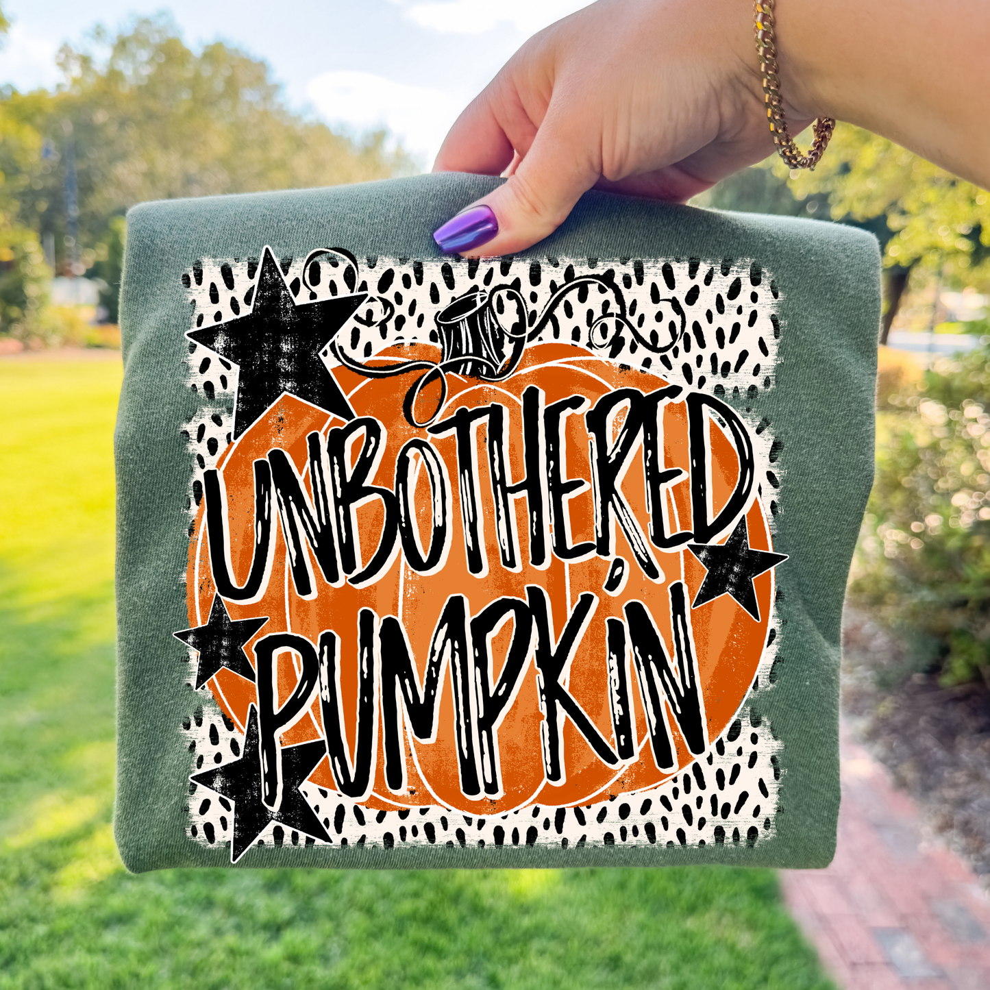 Unbothered Pumpkin Full Color DTF Transfer