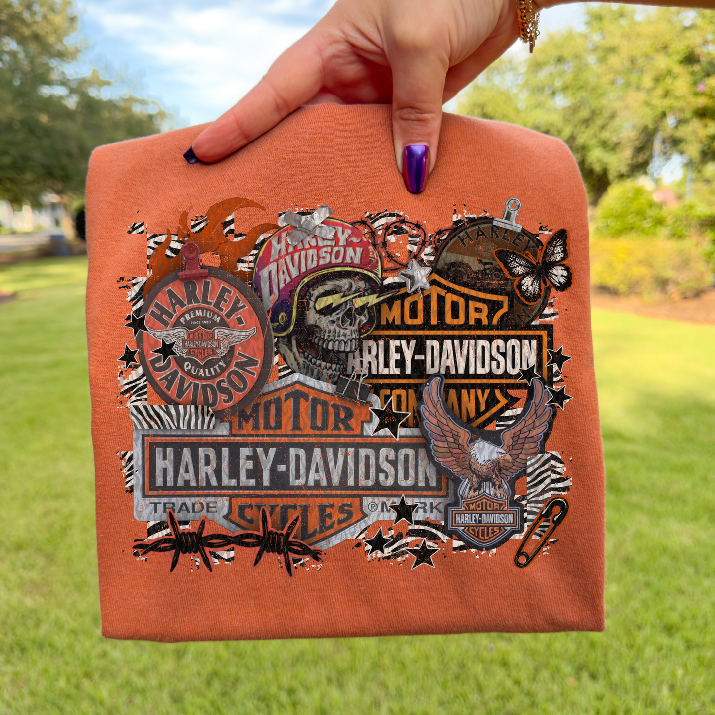Harley Davidson Collage Full Color DTF Transfer