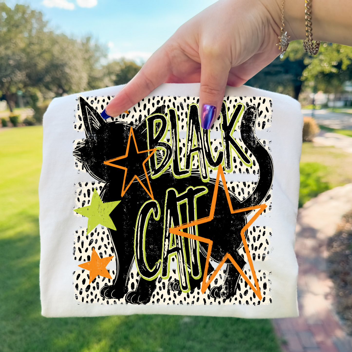 Black Cat Full Color DTF Transfer