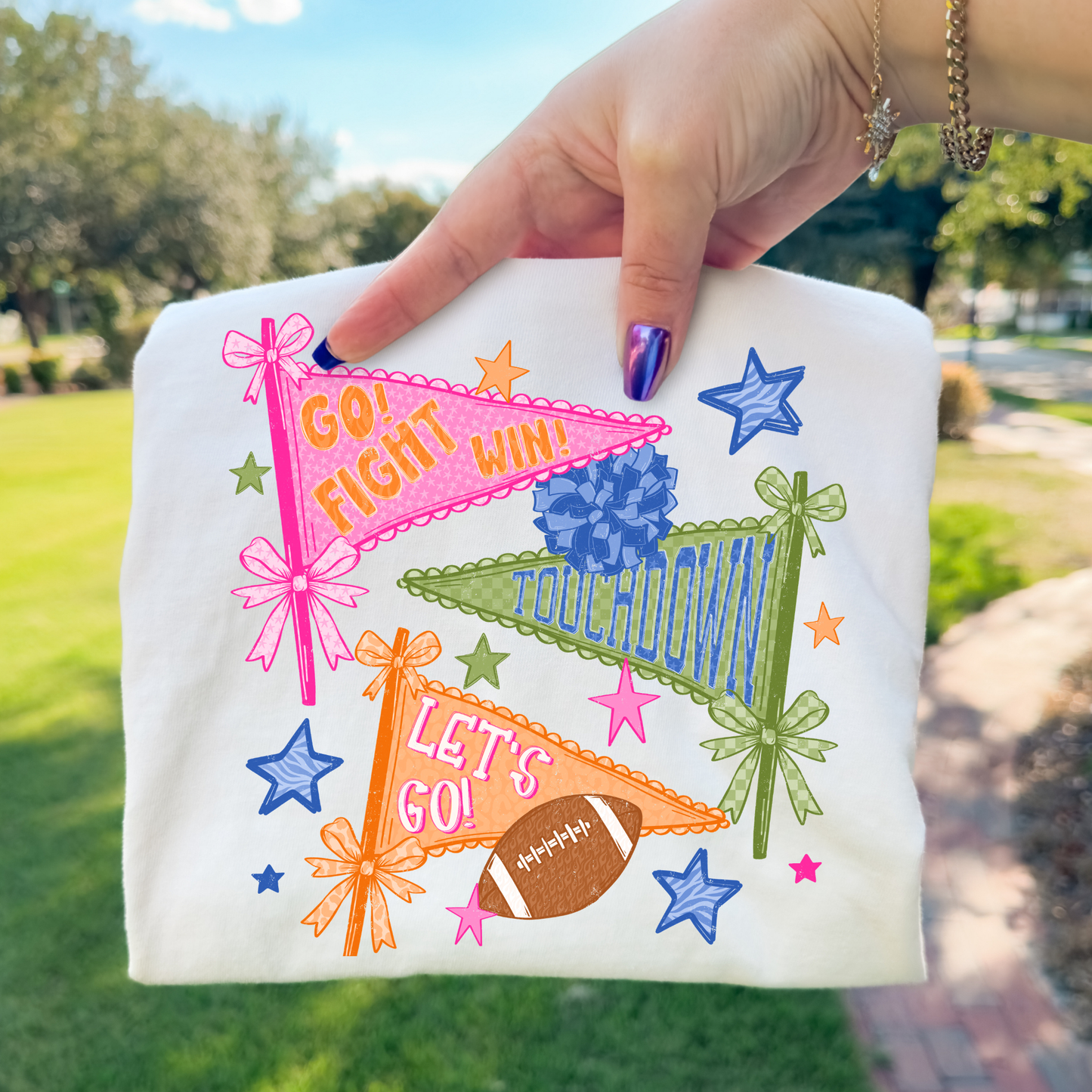 Colorful Football Flags Full Color DTF Transfer