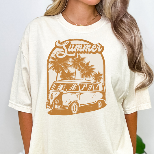 Summer (Bus/Palm Trees) Full Color DTF Transfer