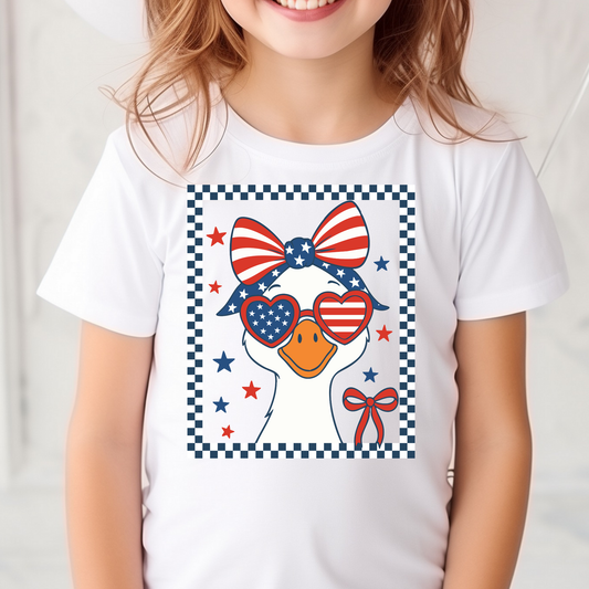4th of July Girl Duck Full Color DTF Transfer