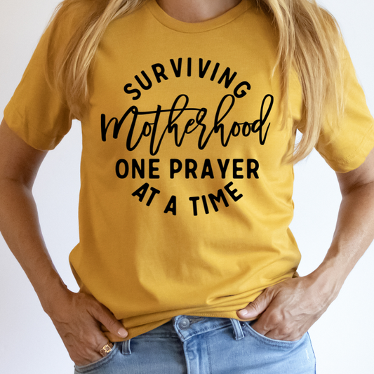 Surviving Motherhood One Prayer At A Time Full Color DTF Transfer