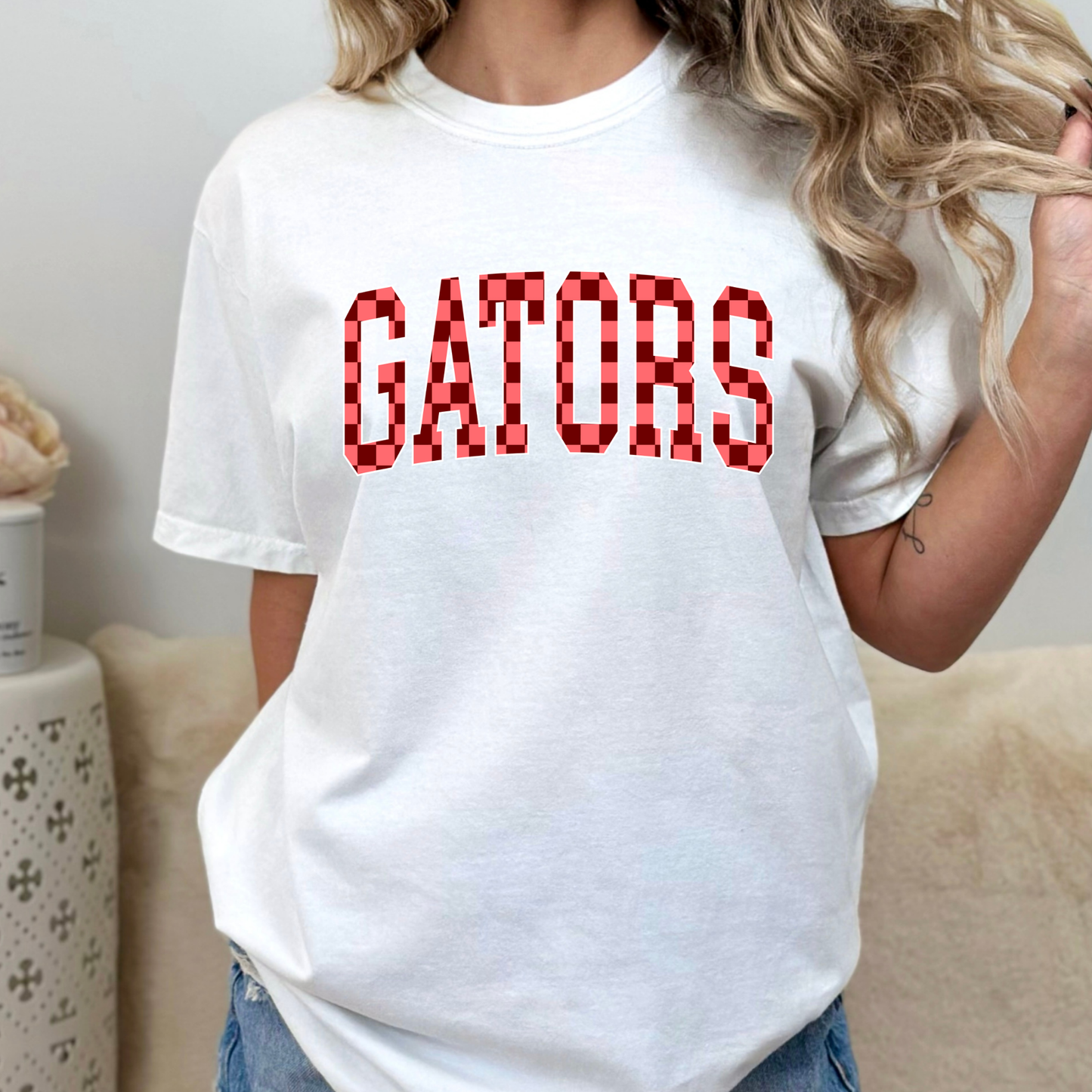 Gators Red Checkered Full Color DTF Transfer