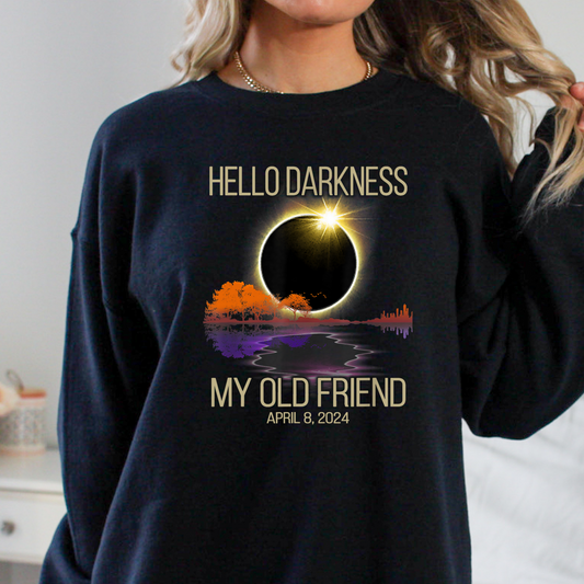 Hello Darkness My Old Friend 2024 Solar Eclipse Full Color DTF Transfer