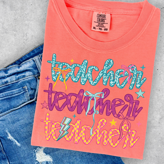 Teacher (Repeat) Retro Full Color DTF Transfer