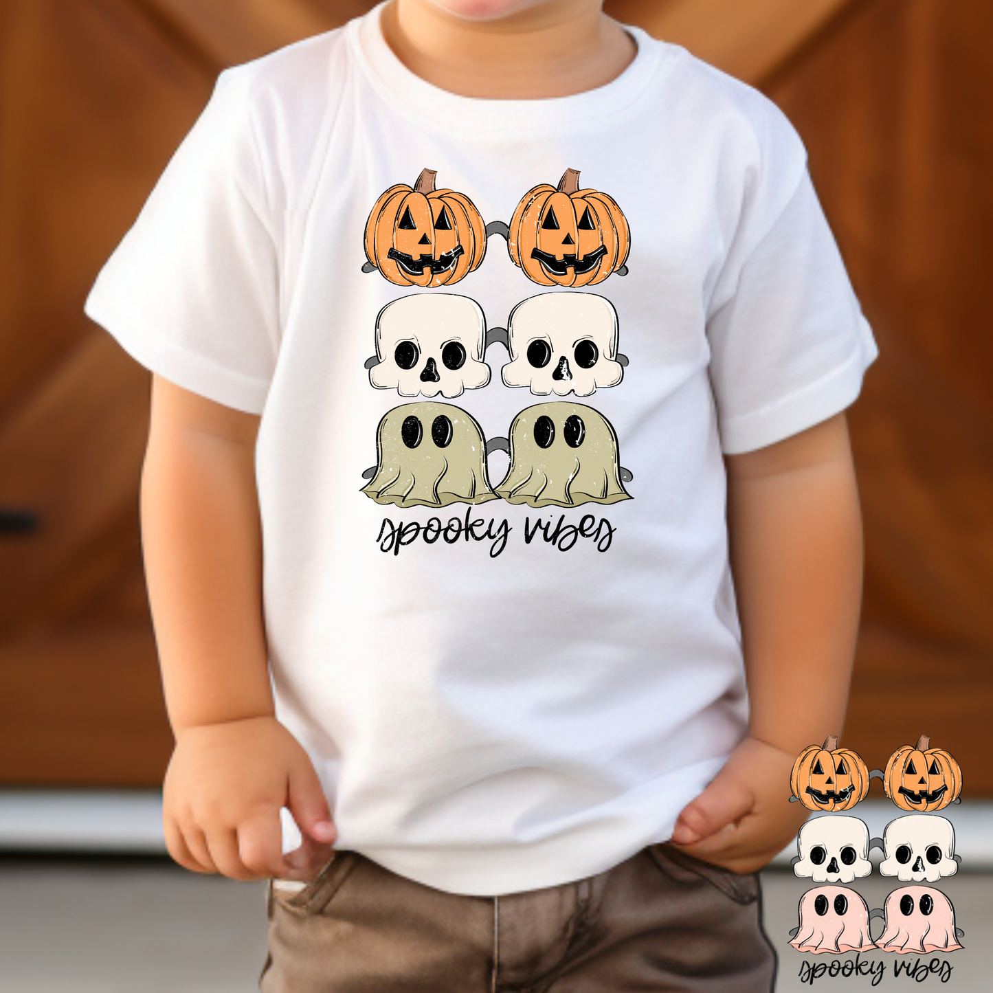 Spooky Vibes (MULTI COLOR OPTIONS) Halloween Glasses Full Color DTF Transfer