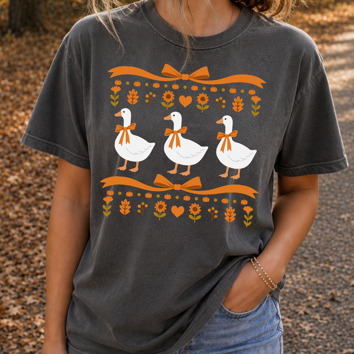 Fall Goose (Geese) Full Color DTF Transfer