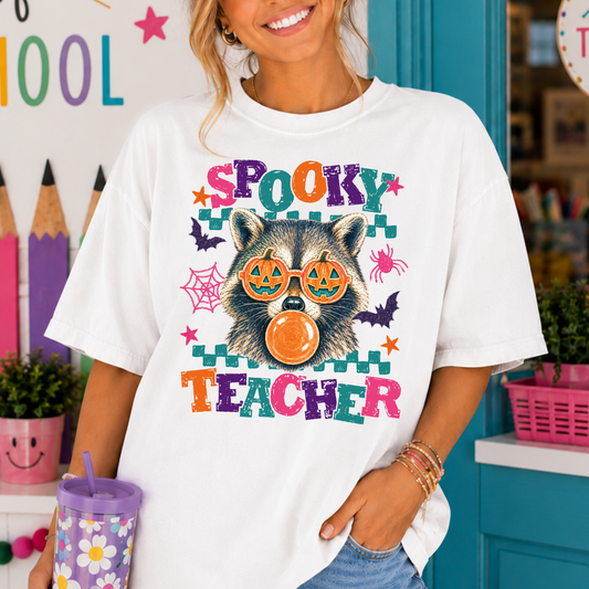 Spooky Teacher (Raccoon) Full Color DTF Transfer