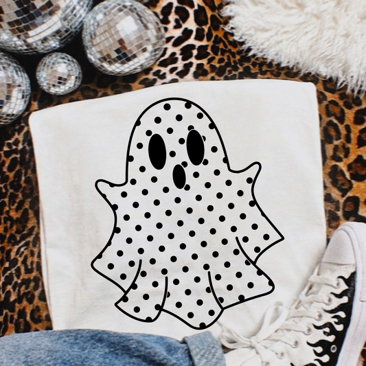 Polka Dot Ghost (No Background) Full Color DTF Transfer