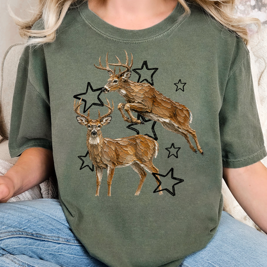 Deer With Stars Full Color DTF Transfer